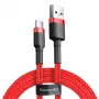 USB 2.0 A uz USB-C kabelis Baseus CATKLF-B09 1m QC3.0 neilona pīts sarkans, ātra uzlāde un datu sinhronizācija