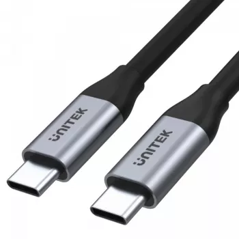 UNITEK C14091ABK USB-C kabelis 2m, USB 3.2 Gen 2, 100W PD, 4K@60Hz, melns