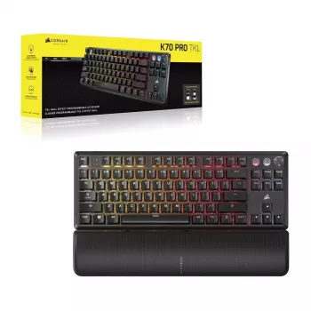 Mehāniskā tastatūra CORSAIR K70 PRO TKL — bezciparu bloka, RGB fona apgaismojums