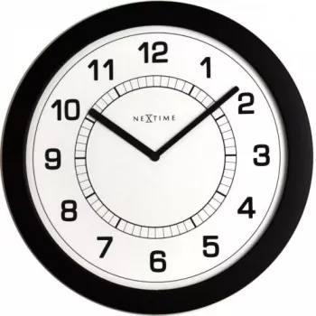 NeXtime Super Slim sienas pulkstenis 3045zw, Ø28 cm, melns