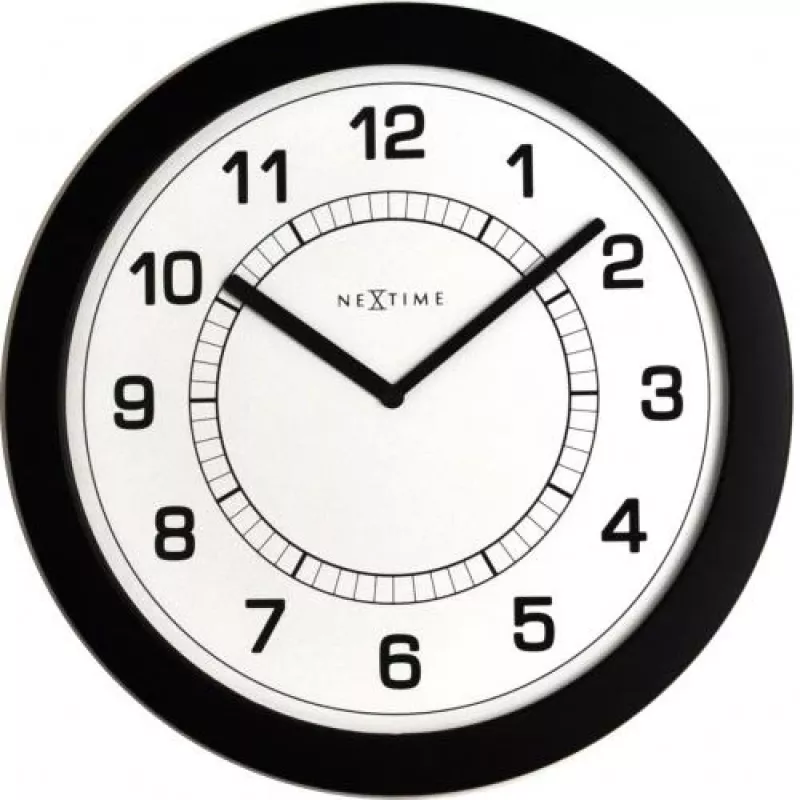 NeXtime Super Slim sienas pulkstenis 3045zw, Ø28 cm, melns