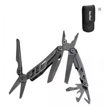 Daudzrīks Nextool Mini FLAGSHIP NE20122 — 10-in-1 kompakts nerūsējošā tērauda daudzrīks, melns, 67×27×17 mm, 83 g