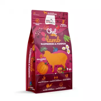 SYTA MICHA Chef Puppy Lamb, avenes un ķirbis - sausā suņu barība - 9kg