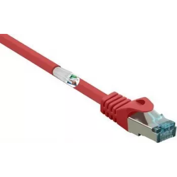 RF-5043954 RJ45 tīkla kabelis, lēciena kabelis CAT 6a S/FTP 2,00 m sarkans, liesmu slāpējošs, 1 gab.