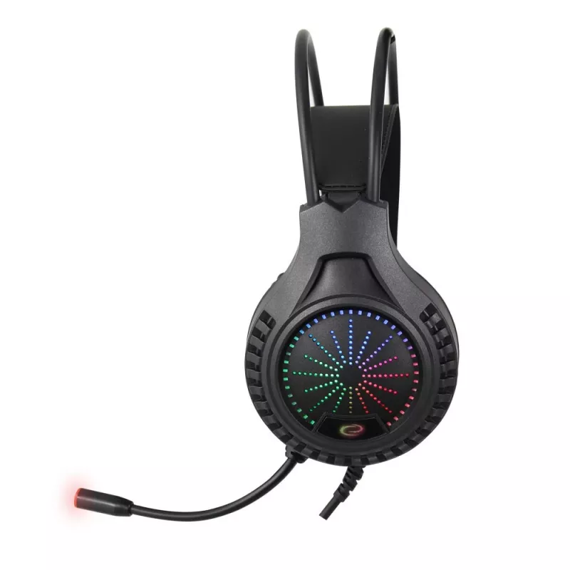 Esperanza EGH5000 Aviator spēļu austiņas ar mikrofonu, virtuāla 5.1 telpiskā skaņa, USB 2.0, 32 Ω, skaļuma regulators, melnas