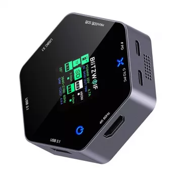 Docking stacija BlitzWolf BW-TH16 8in1 USB 100W ar LCD viedekrānu