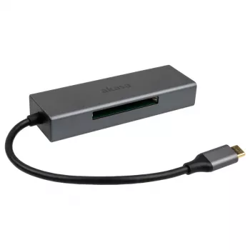 Karšu lasītājs Akasa AK-CR-09BK USB 2.0 Type-C pelēks