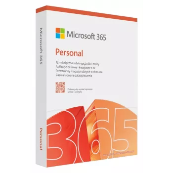 Abonements Microsoft 365 Personal — 1 lietotājs, līdz 5 ierīcēm, 12 mēneši, poļu valoda, lejupielāde