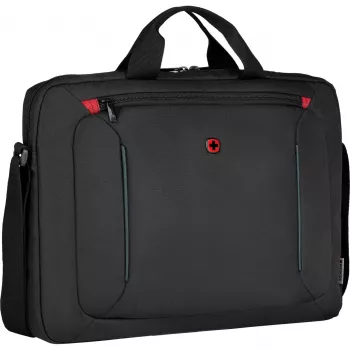 Somas portatīvajam datoram Wenger BQ 16 Slimcase Toploader Black – 16 collu, augšējā iekraušana, polsterēts nodalījums