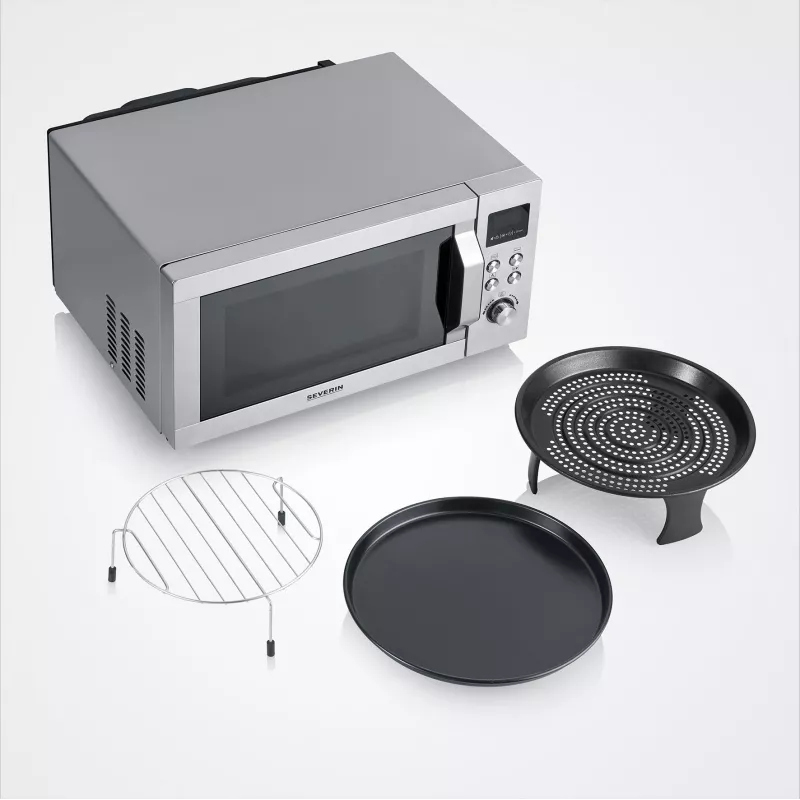 Kombinētā mikroviļņu krāsns SEVERIN MW 7918, 25 L, 900 W, LED displejs, sudraba