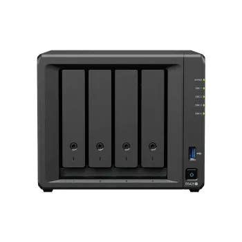 NAS krātuves serveris SYNOLOGY DS425+ — 4 nodalījumi, Intel Celeron J4125 2.0–2.7 GHz, 2 GB DDR4, 0 TB, 2.5GbE, 2 M.2 sloti