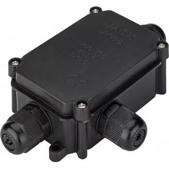Wentronic Goobay IP-66 aizsargkārba spaiļu blokiem PG9, Melna - drošam 3 kabeļu savienojumam (56660)