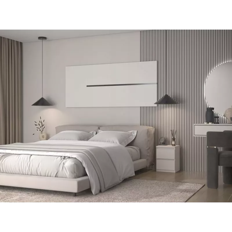 Naktsgaldiņš MALWA M2 KASZMIR — 2 atvilktnes, skaidu plātne, kašmira, 300×300×400 mm