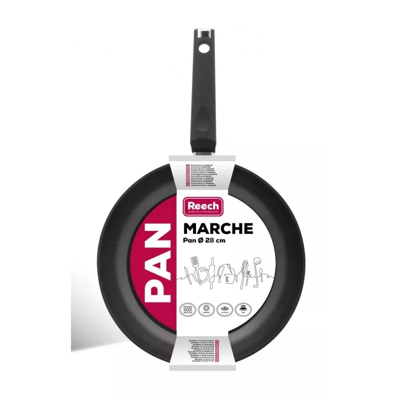 Alumīnija cepamā panna ar nepiedegošu pārklājumu LP1003 MARCHE 28cm melna