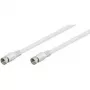 Wentronic Goobay SAT savienojuma kabelis, 100% ekranēts, balts, 3.5 m - F-spraudnis F-spraudnis (27498)