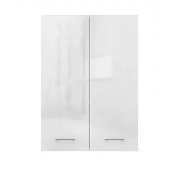Topeshop POLA MINI DD baltā spīduma vannas istabas skapis Balts