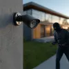 Dummy caurules kamera CEE IR1800 B, viltus novērošanas kamera ar IR LED, melna