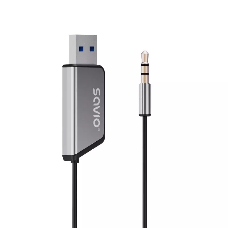 Savio TR-16 Bluetooth raidītājs AUX adapteris ar brīvroku funkciju, Bluetooth 5.3, Google Assistant/Siri