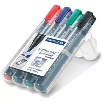 Marķieris Staedtler Lumocolor 350 WP4 4 gab. (Melns, Zils, Zaļš, Sarkans)
