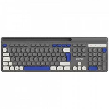 Bezvadu tastatūra CANYON HKB-W03 Pelēka — kompakts modelis, darbojas ar AAA bateriju, modelis CNS-HKBW03DG