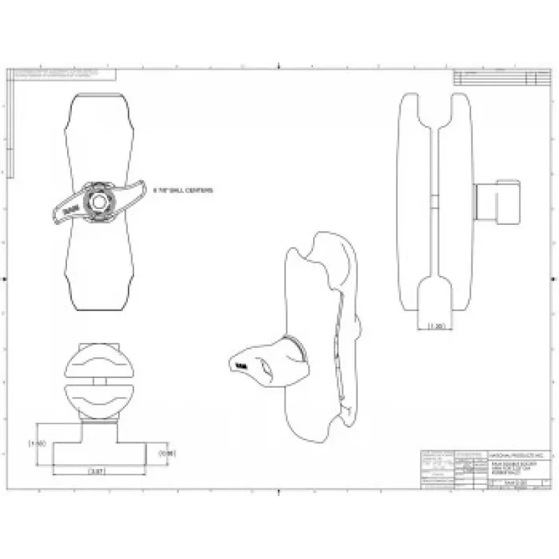 RAM Mounts dubultā ligzda roka RAM-D-201U