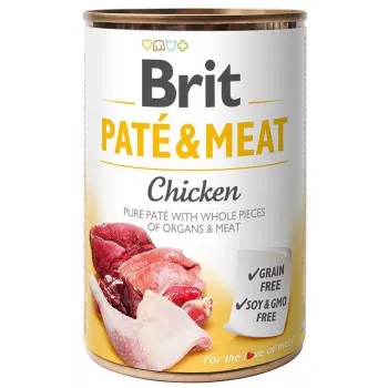 Slapjā suņu barība Brit Paté & Meat ar vistu 400 g