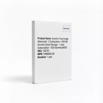 Acronis True Image Advanced - 5 datori + 250 GB Acronis mākoņkrātuve - 1 gada abonements - ESD lejupielāde