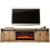 TV skapis Cama Meble GRANERO ar kamīna moduli, Wotan ozols, 2000×350×567 mm, 2 durvis, 2 plaukti