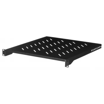 Plaukts Rack LANBERG AK-1005-B — 1U 19 collu, 500 mm dziļums, melns, 25 kg
