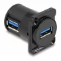 DeLOCK D-Type modulis USB 2.0 Type-A sievišķais uz sievišķo 90° leņķī