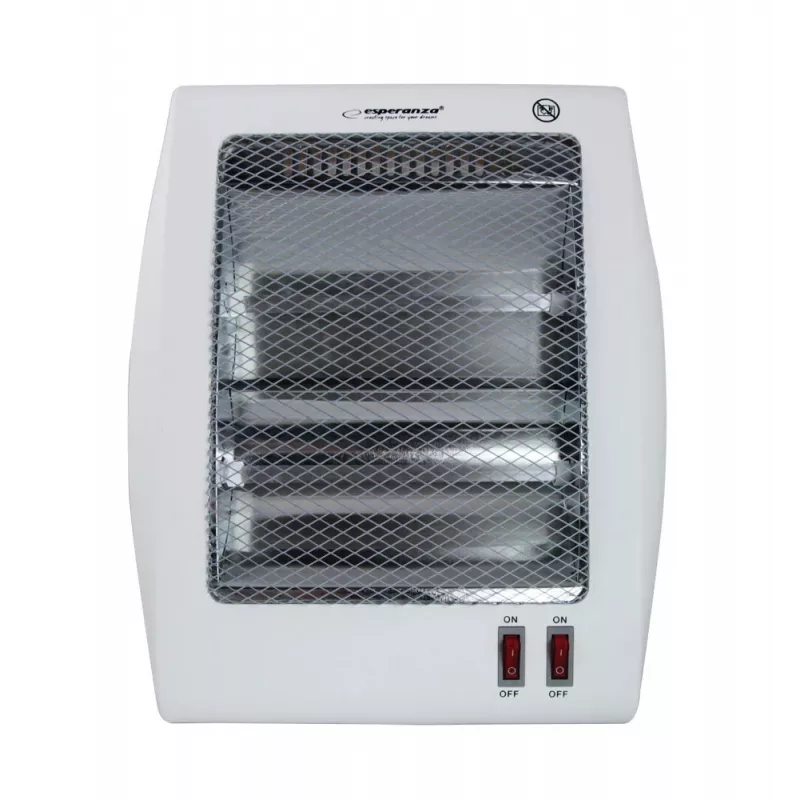 Kvarca elektriskais sildītājs ESPERANZA EHH010 400W/800W, balts, 1,2 m vads, pogas, regulējams termostats