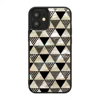 Aizsargmaciņš iKins Apple iPhone 12 mini, piramīdas tekstūra, melns