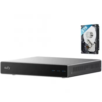 Tīkla video ierakstītājs Eufy S4 — 8 kanālu NVR, 4K (3840x2160), 2 TB HDD, paplašināms līdz 16 TB, Melns/Pelēks