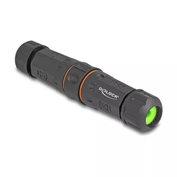 DeLOCK 88144 ūdensdrošs IP68 RJ45 ligzda–ligzda Cat.6A kabeļa savienotājs ar M20 vītni, melns