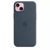 Apple iPhone 15 Plus Silikona Maciņš ar MagSafe - Storm Blue