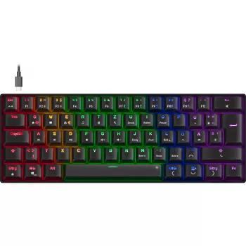 Mehāniskā spēļu tastatūra Speedlink ATMOS RGB — kompakts izkārtojums, RGB fona apgaismojums