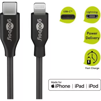 Lādēšanas un sinhronizācijas kabelis Goobay Lightning uz USB-C 0.5 m