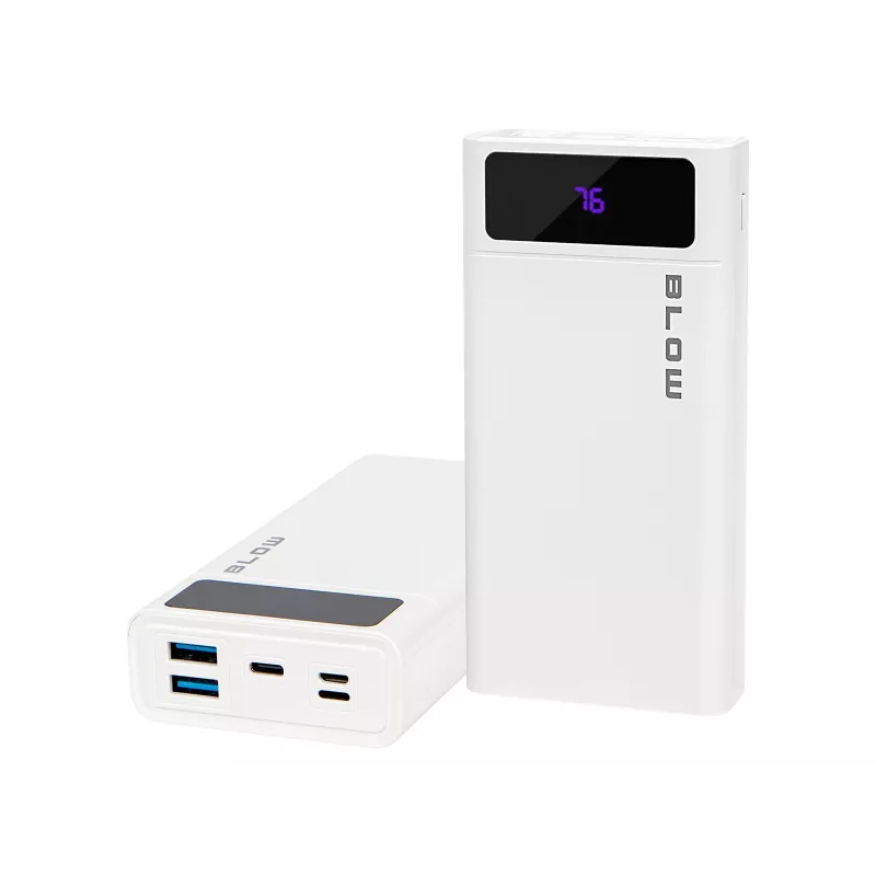 Pārnēsājams enerģijas bloks BLOW PB20E 20000mAh QC+PD 20W ar USB-C, 2×USB-A, Lightning ieeju, polimēra akumulators