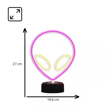Galda lampa MANTA SNL86PK Style Neon Lights UFO Pink – dekoratīva neona stila rozā lampa