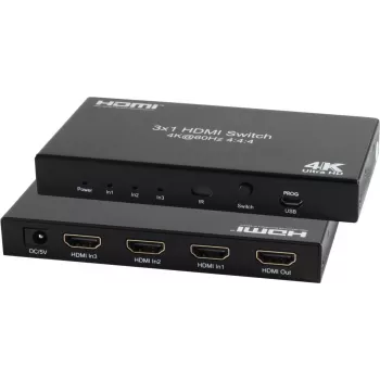 HDMI slēdzis ShiverPeaks SP05-20001 — 3 ieejas, 1 izeja, 4K 60Hz HDR