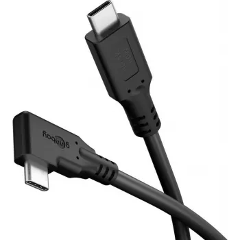 Goobay USB-C kabelis 90° 1 m melns - 60 W 5 Gbit/s Power Delivery (79421)
