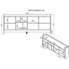 Cama PORTO 3D kumode 190x38x77 ozols/melns