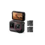 Action kamera Insta360 Ace Pro 2 — 50 MP, 8K Ultra HD (7680×3272), 1/1.3 collu sensors, līdz 240 kadriem/s, iebūvēts ekrāns, Wi‑Fi, MicroSD, 177,7 g, Melna