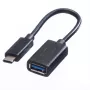 VALUE USB 3.1 C-A M/F adaptera kabelis, 0.15 m, melns
