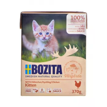 BOZITA Fresh Menu Kitten Chunks in sauce - slapjā kaķu barība - 370g