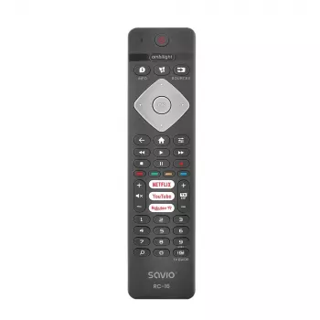 Savio RC-16 universālā IR tālvadības pults TV uztvērējam / set-top box, 20 ierīcēm, 10 m darbības rādiuss, melna