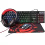 Gaming komplekts Ultron HAWK tastatūra un pele QWERTZ vācu melns sarkans balts