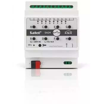 Satel KNX-SA24 KNX komutācijas aktuators, 8 kanāli, uzstādāms uz DIN sliedes