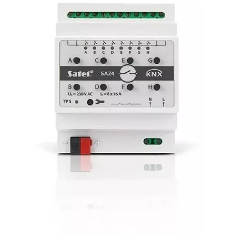 Satel KNX-SA24 KNX komutācijas aktuators, 8 kanāli, uzstādāms uz DIN sliedes