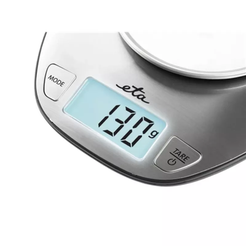 Virtuves elektroniskie svari ETA Dori, nerūsējošais tērauds, 5 kg, 1 g precizitāte